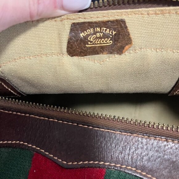 Vintage Gucci Logo & Stripe Weekender Travel Bag - Picture 12 of 12